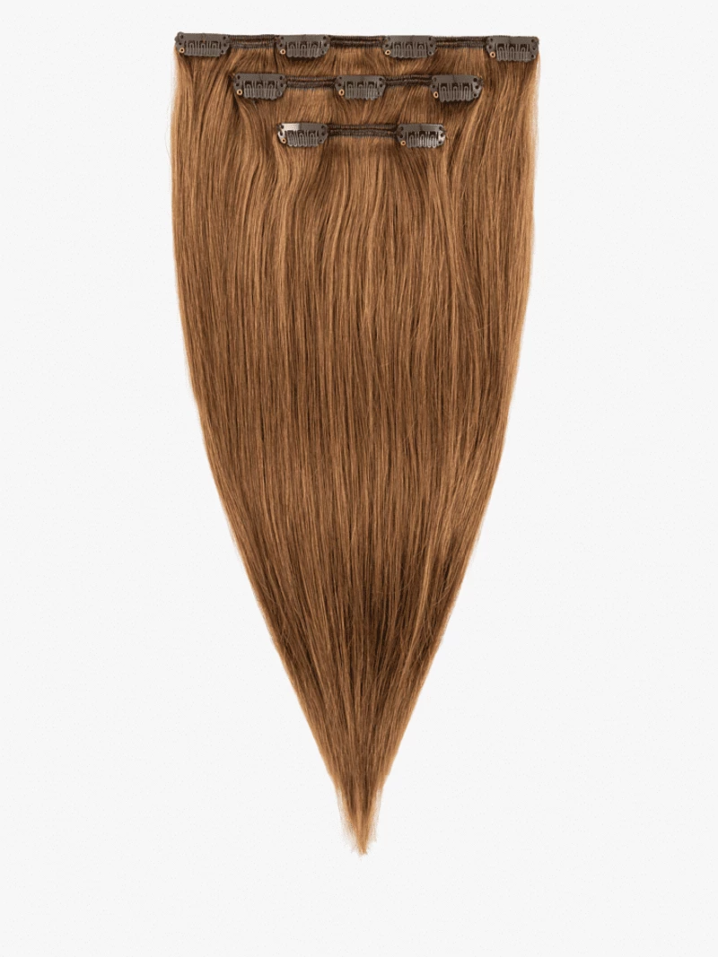 Włosy naturalne Clip In 43 cm 3 taśmy 60 gramów #6 Złoty brąz