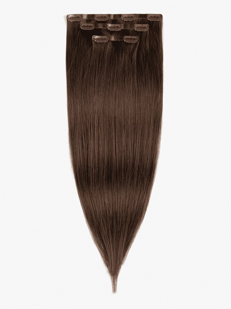 Bezszwowe włosy naturalne Clip In 50 cm 3 taśmy 60 g #3 Naturalny brąz