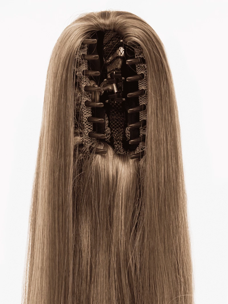 Kucyk na klipsie 50 cm kręcony #chocolate blond Czekoladowy blond