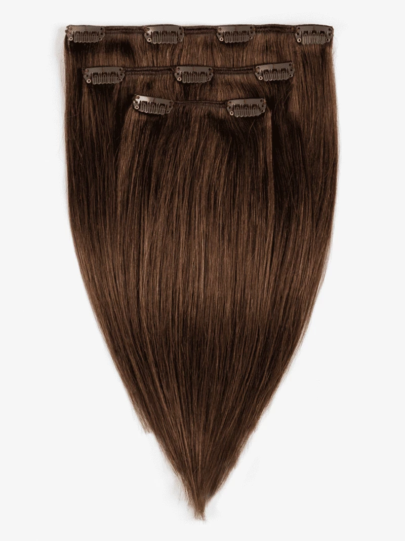 Włosy naturalne Clip In 30 cm 3 taśmy 50 gramów #3 Naturalny brąz