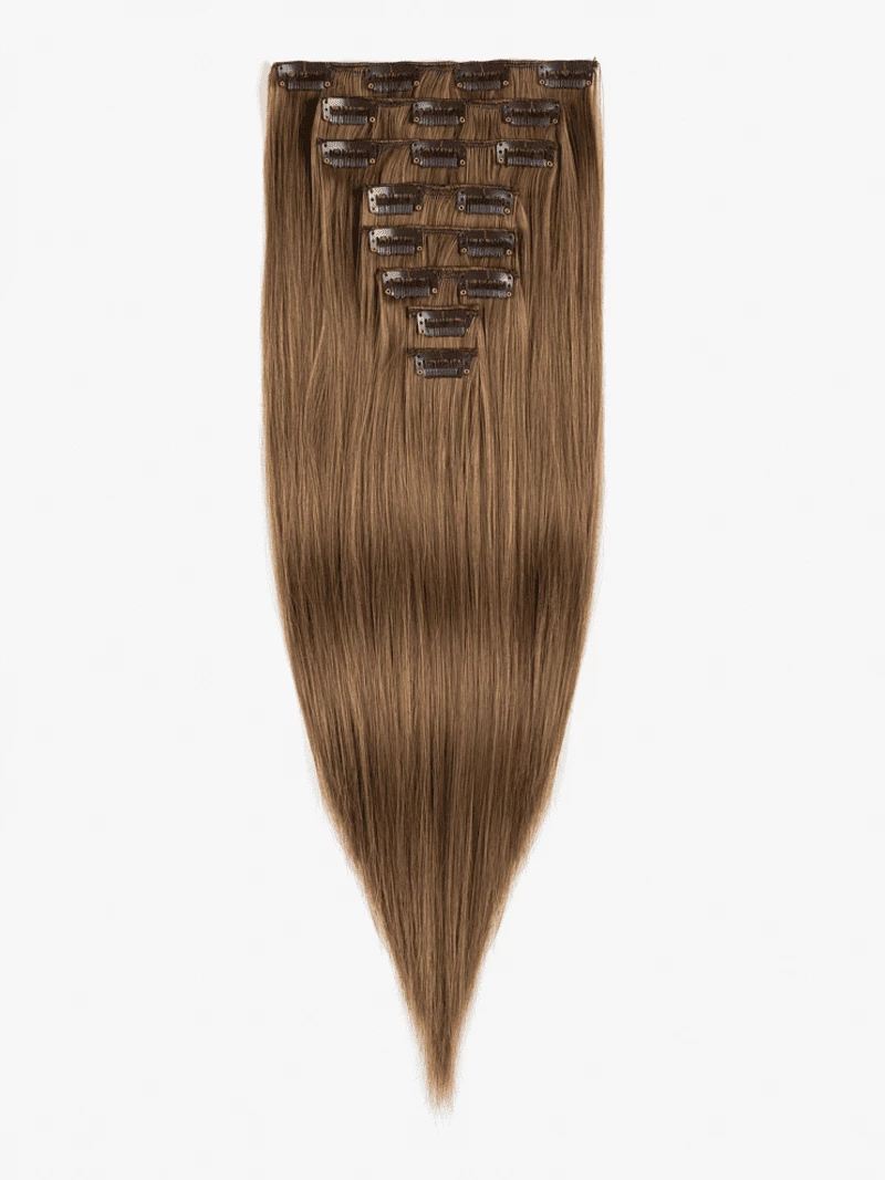 Włosy syntetyczne Clip In 47 cm 8 taśm #M27/M6P/6 Jasny, chłodny brąz