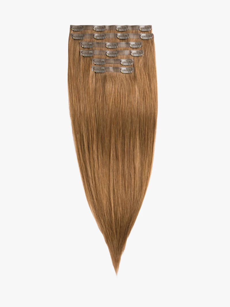 Bezszwowe włosy naturalne Clip In 50 cm 6 taśm 120 gramów #6 Złoty brąz