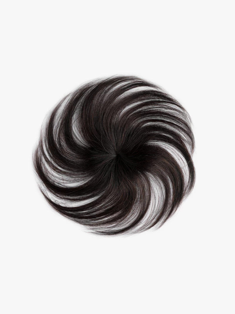 Tupet Clip In włosy naturalne 20 cm #1b Ciemny brąz