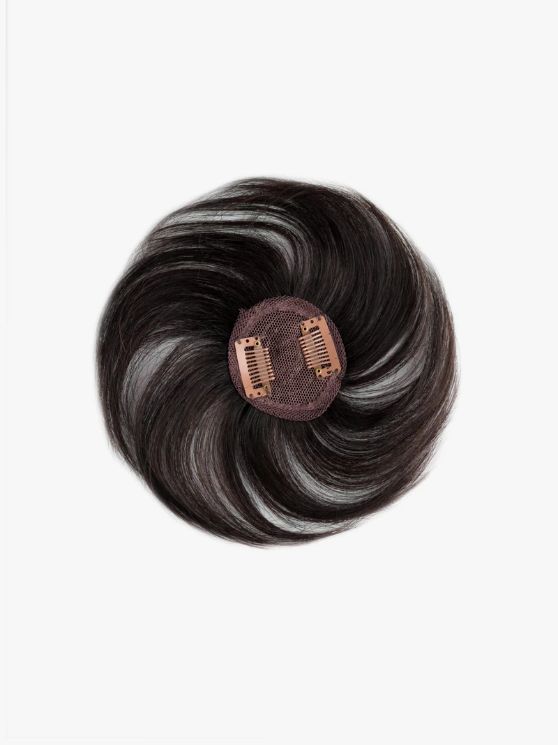 Tupet Clip In włosy naturalne 20 cm #1b Ciemny brąz