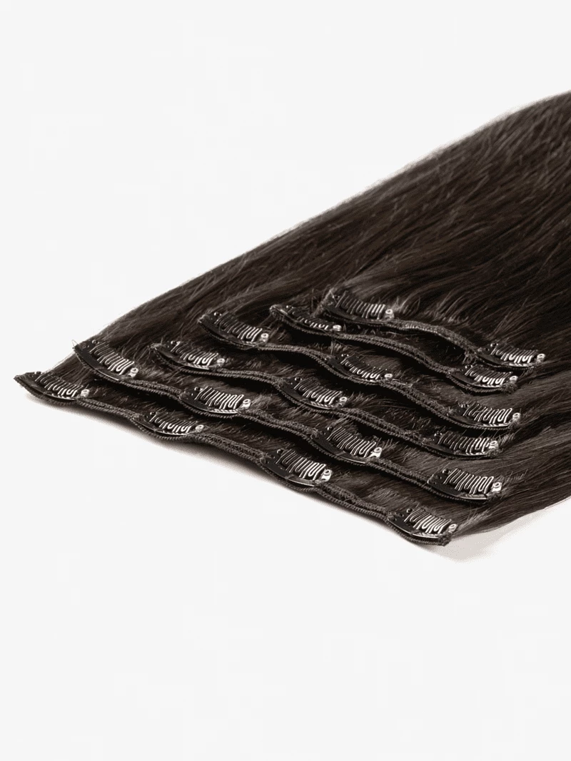 Włosy naturalne Clip In 60 cm 6 taśm 130 gramów #1 Głęboka czerń (1)