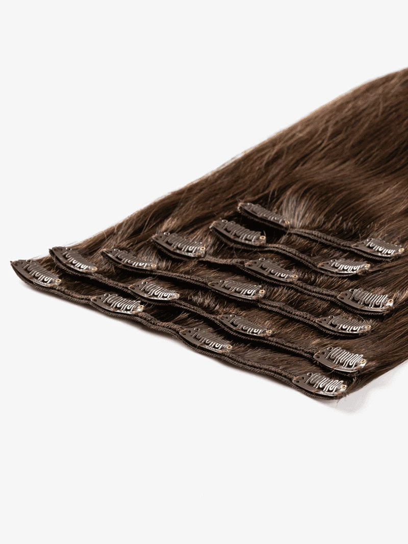 Włosy naturalne Clip In 60 cm 6 taśm 130 gramów #1b Ciemny brąz (1)