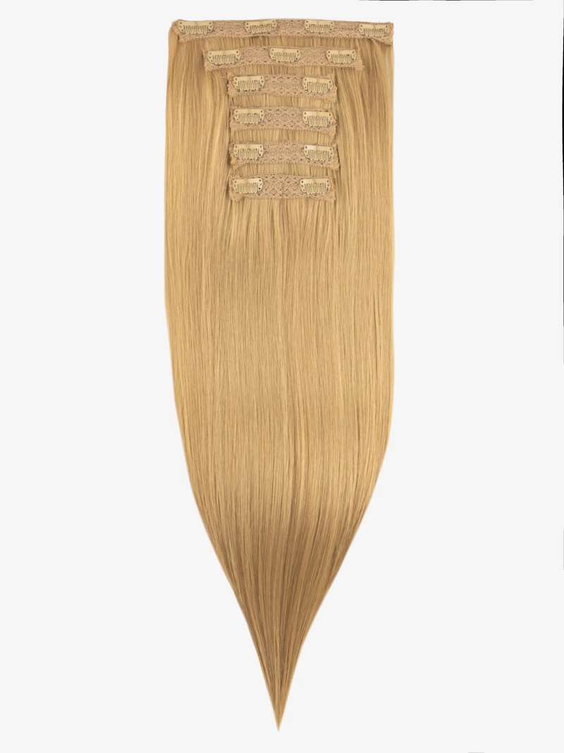 Włosy syntetyczne clip in 50 cm 6 taśm 120 gramów #chocolate blond Czekoladowy blond (1)