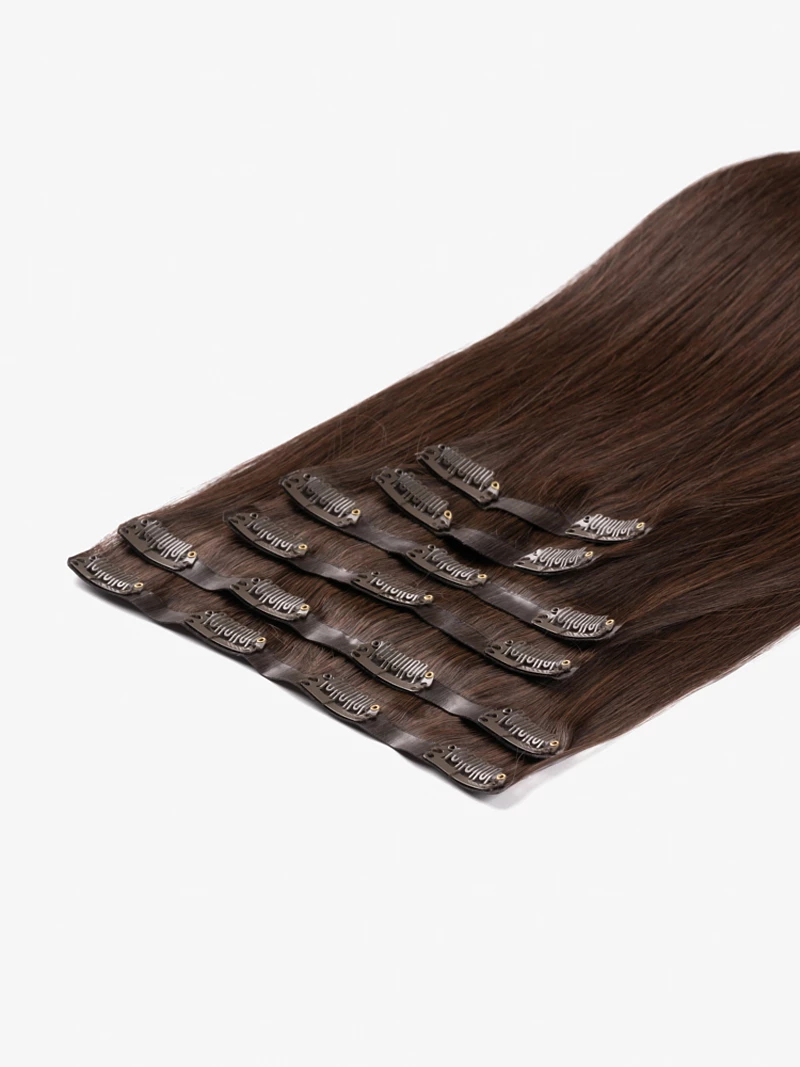 Bezszwowe włosy naturalne Clip In PREMIUM 30 cm 6 taśm 120g #3 Naturalny brąz