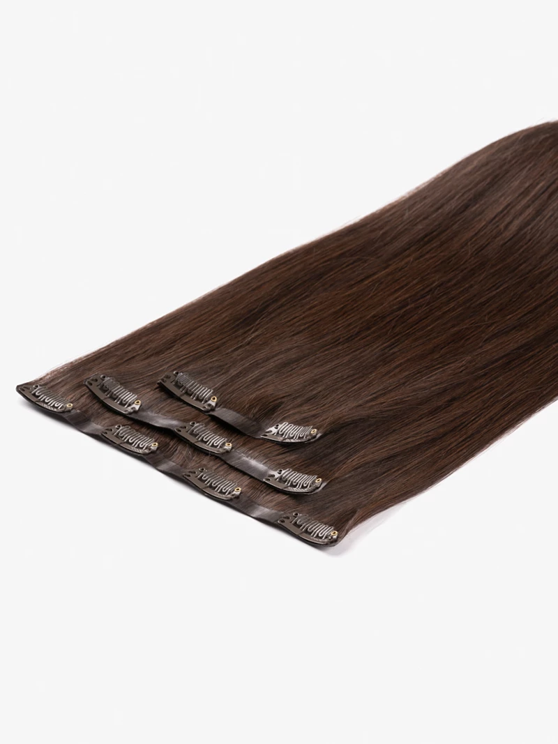 Bezszwowe włosy naturalne Clip In PREMIUM 40 cm 3 taśmy 65g #3 Naturalny brąz