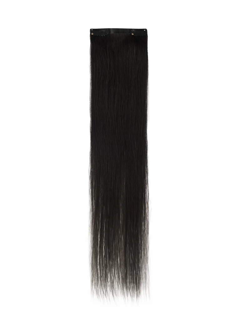 Niewidoczne Clip In włosy naturalne 53 cm #1b Ciemny brąz