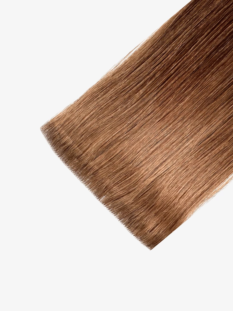 Niewidoczne Clip In włosy naturalne 53 cm #6 Złoty brąz