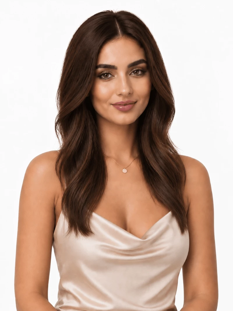 Włosy naturalne Clip In 43 cm 3 taśmy 60 gramów #3 Naturalny brąz