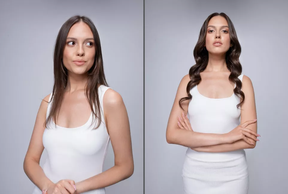 Naturalne/clip in 53 cm 60 g przod